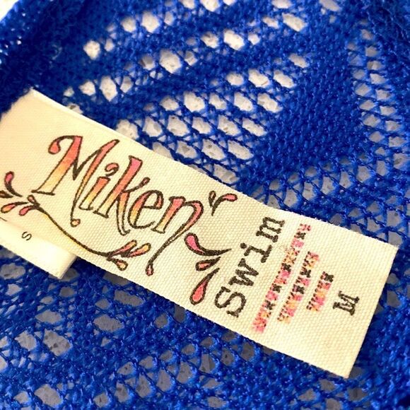 Miken Swim Swimwear Royal Blue Cover Tank Top Tunic Aztec Coastal M - Picture 9 of 9